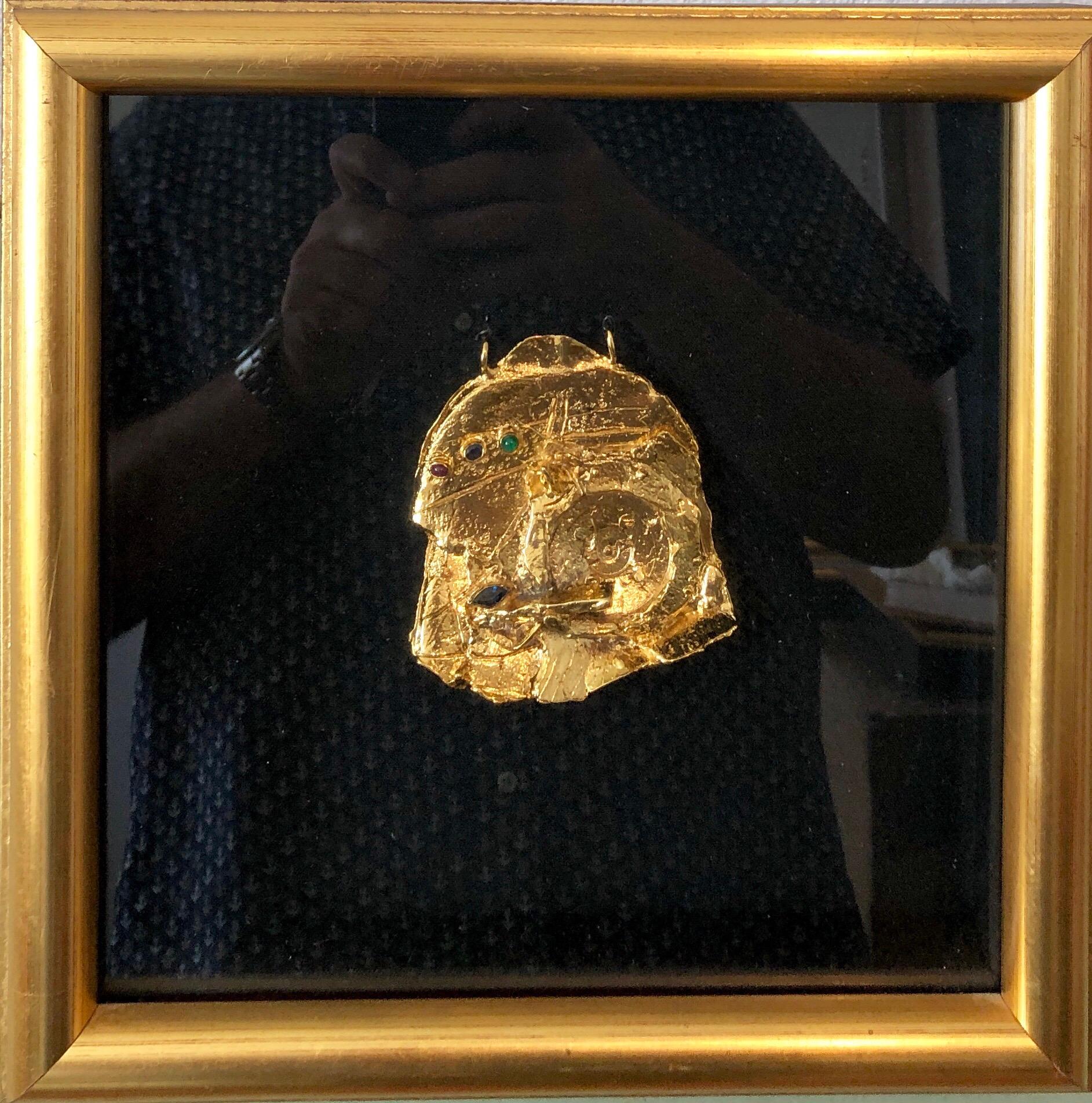 Vergoldete Bronzeskulptur-Brosche Tragbare Kunst Israeli Tumarkin Abstrakter Surrealistische Skulptur im Angebot 2