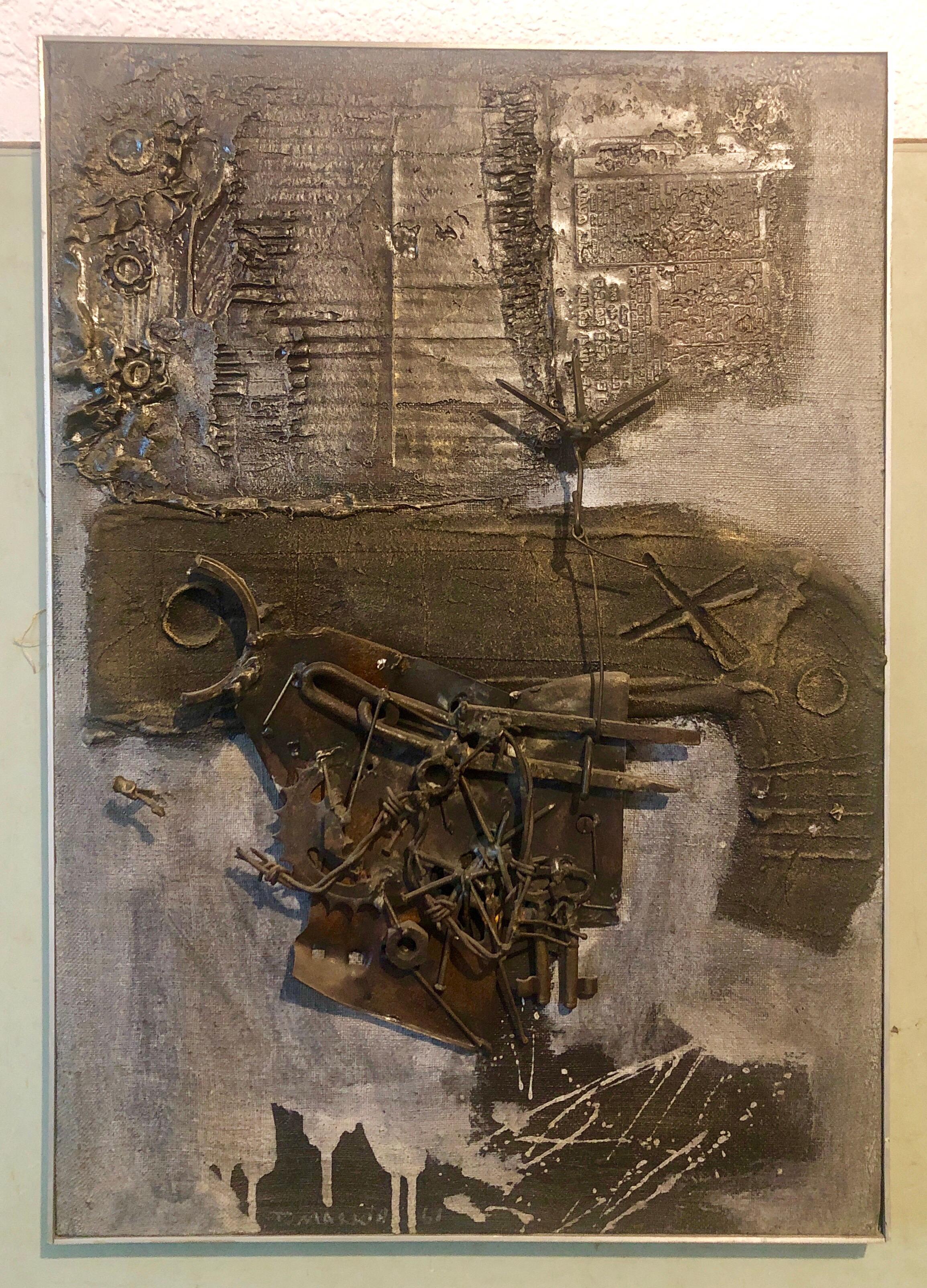 Wall Hanging Sculpture Painting Assemblage Israeli Tumarkin Abstract Modernist 9