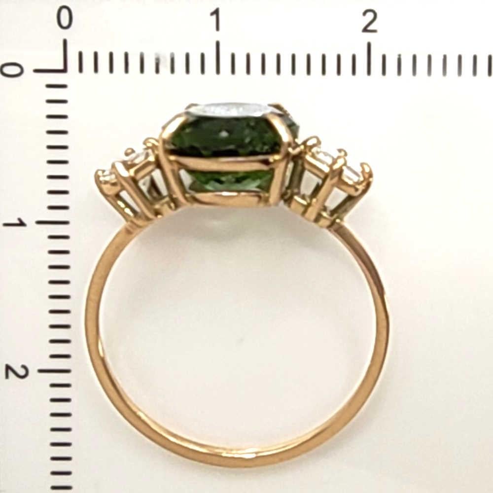 Edelstein 14kt massiv Gold Ring Turmalin   Cocktail-Ring mit Diamanten als Geschenk  für sie  7