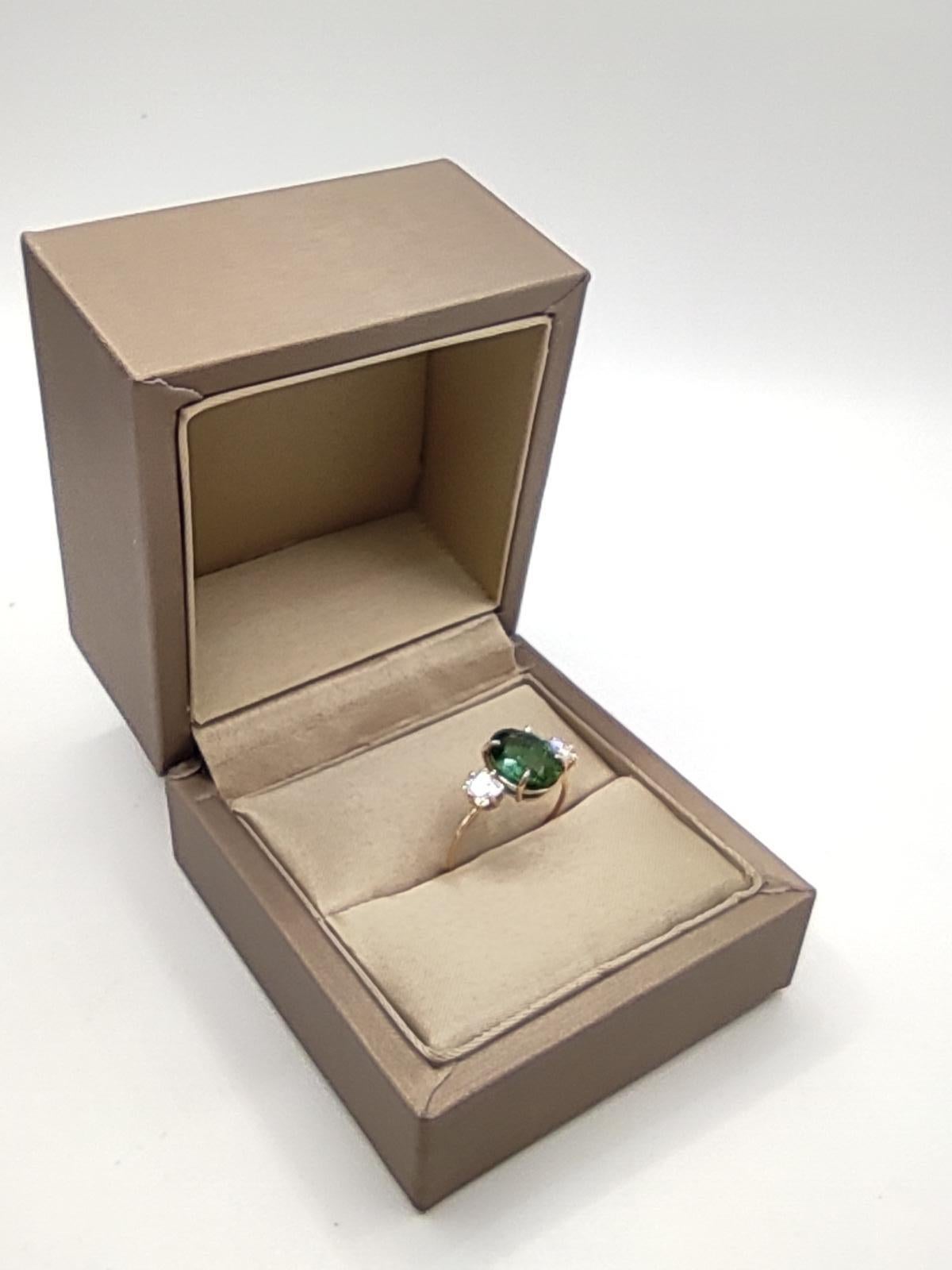 Edelstein 14kt massiv Gold Ring Turmalin   Cocktail-Ring mit Diamanten als Geschenk  für sie  8