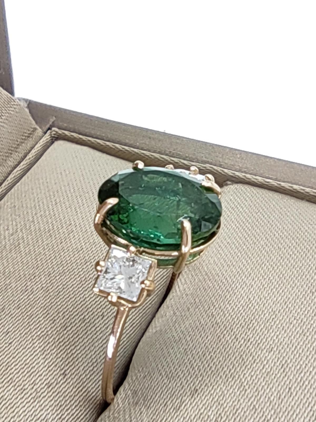 Edelstein 14kt massiv Gold Ring Turmalin   Cocktail-Ring mit Diamanten als Geschenk  für sie  11