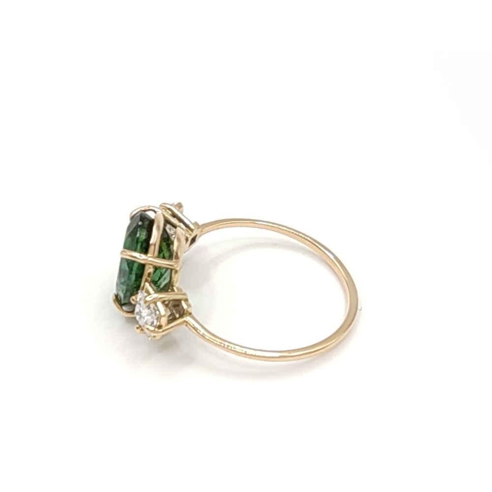 Gemstone 14kt solid Gold Ring Tourmaline   Diamonds Cocktail ring gift  for her  In New Condition In Sant Josep de sa Talaia, IB