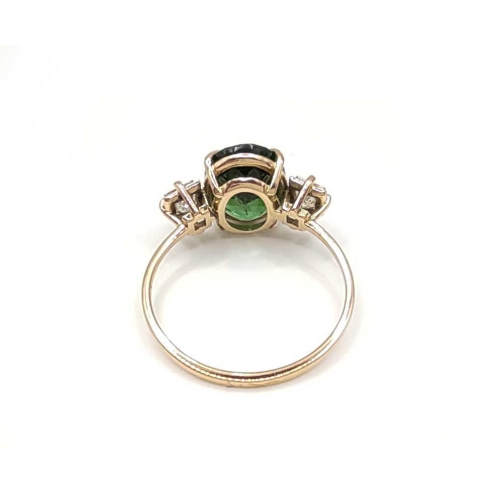 Edelstein 14kt massiv Gold Ring Turmalin   Cocktail-Ring mit Diamanten als Geschenk  für sie  2