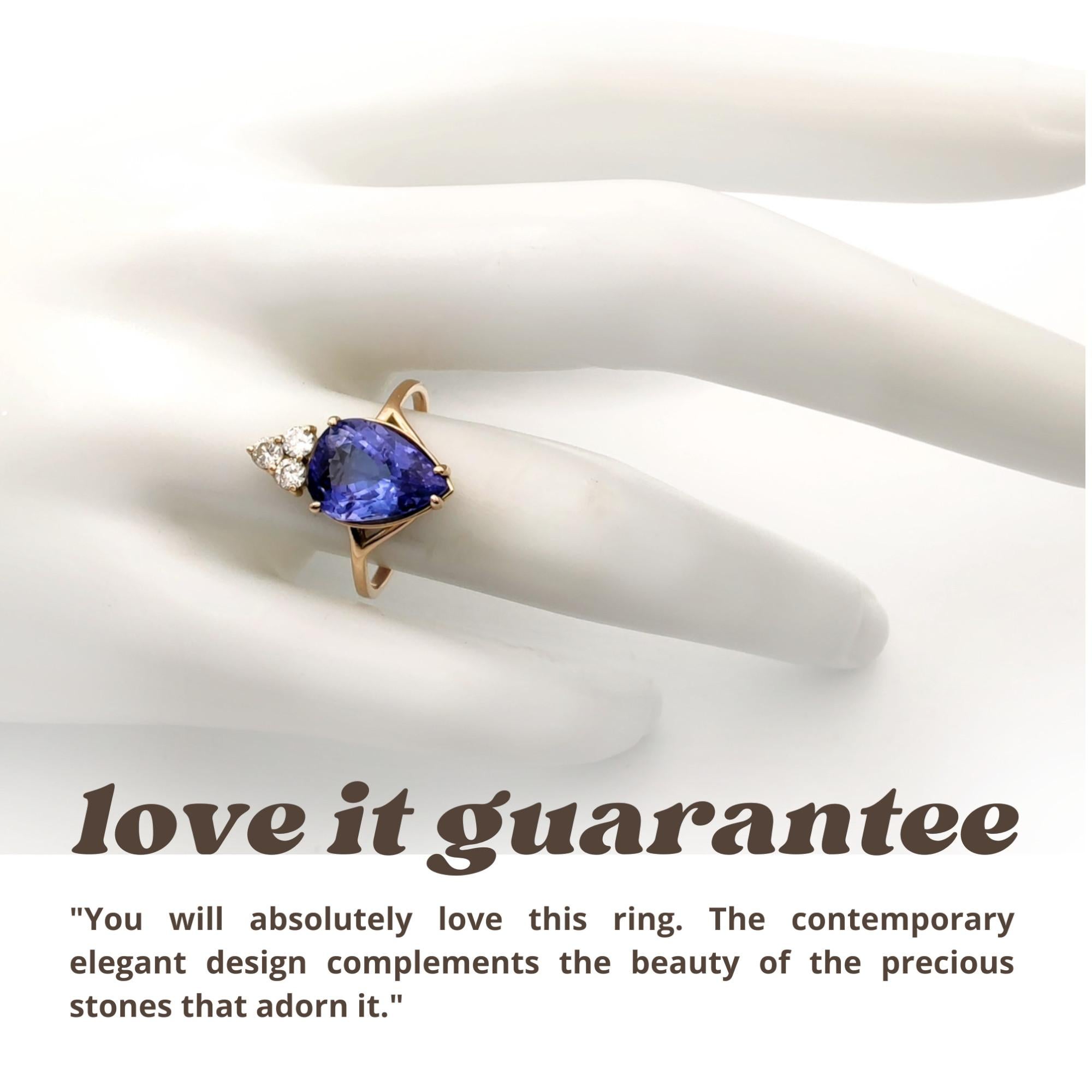 Genuine Certified Tanzanite Diamond Ring-Exquisite Jewelry for Everyday Elegance For Sale 1