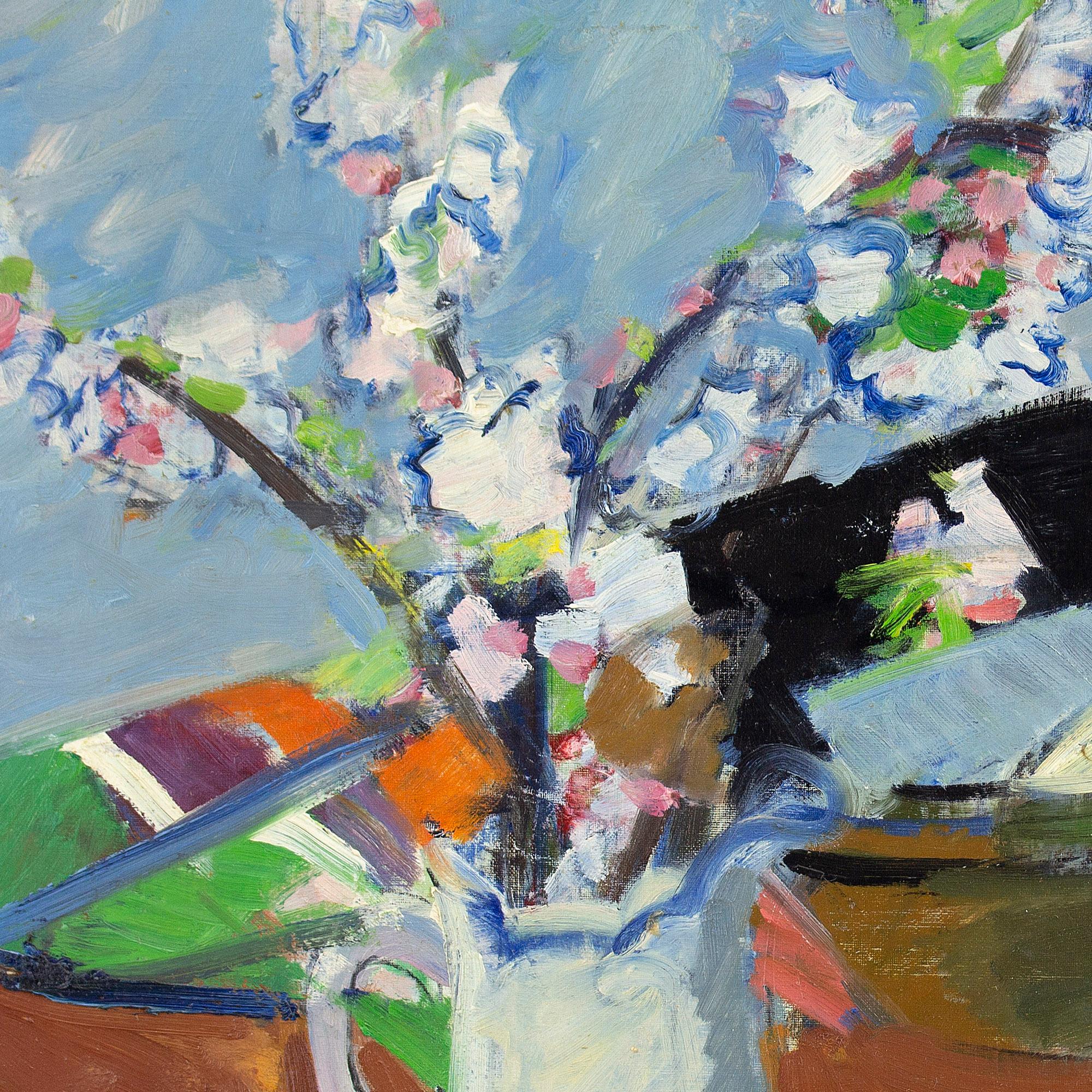 Igge Karlsson, Still Life With Flowering Crabapple, Oil Painting 3