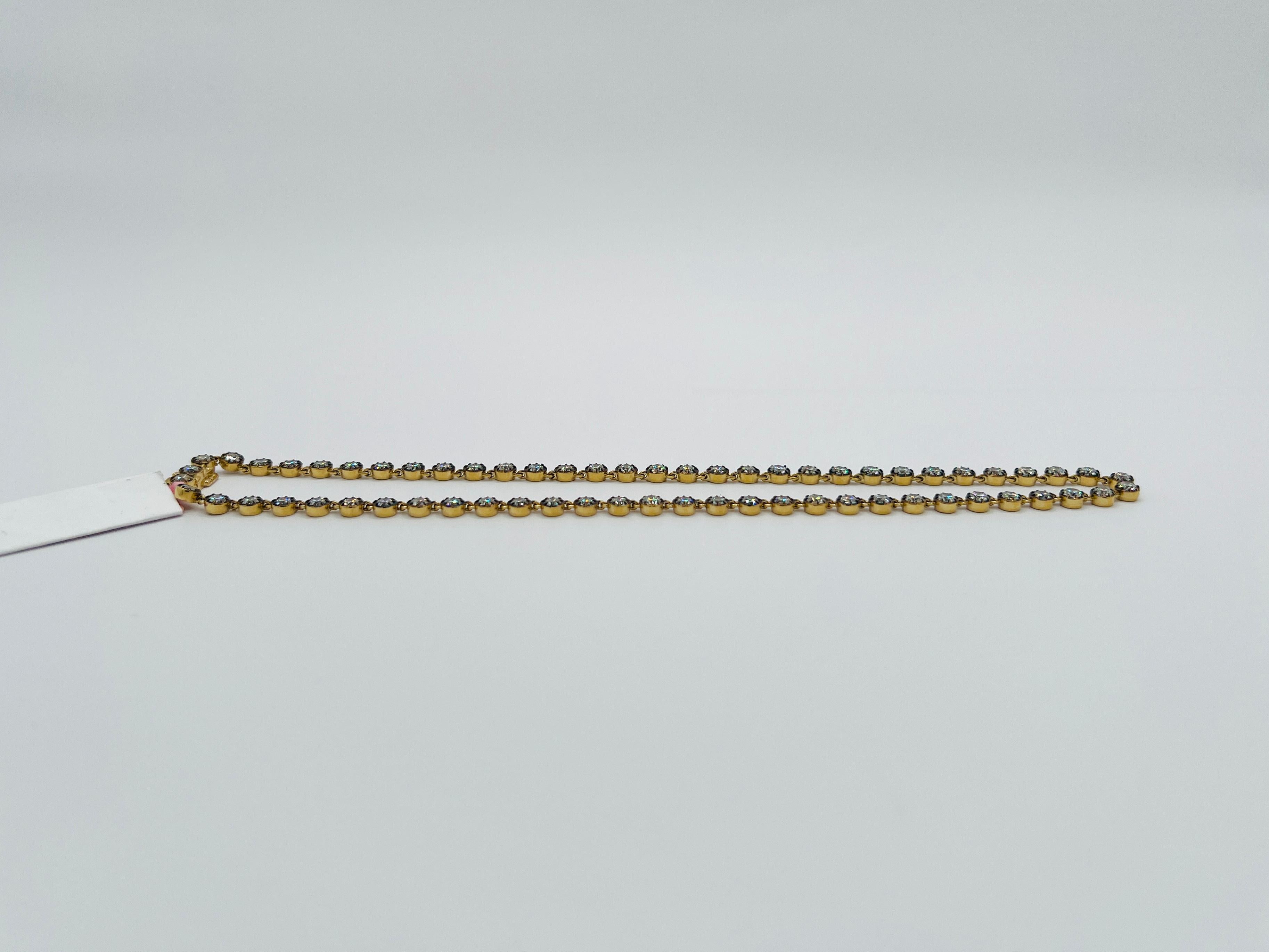 IGI Collar de diamantes redondos de 0,20 quilates cada uno en oro amarillo de 18 quilates y rodio negro en venta 1