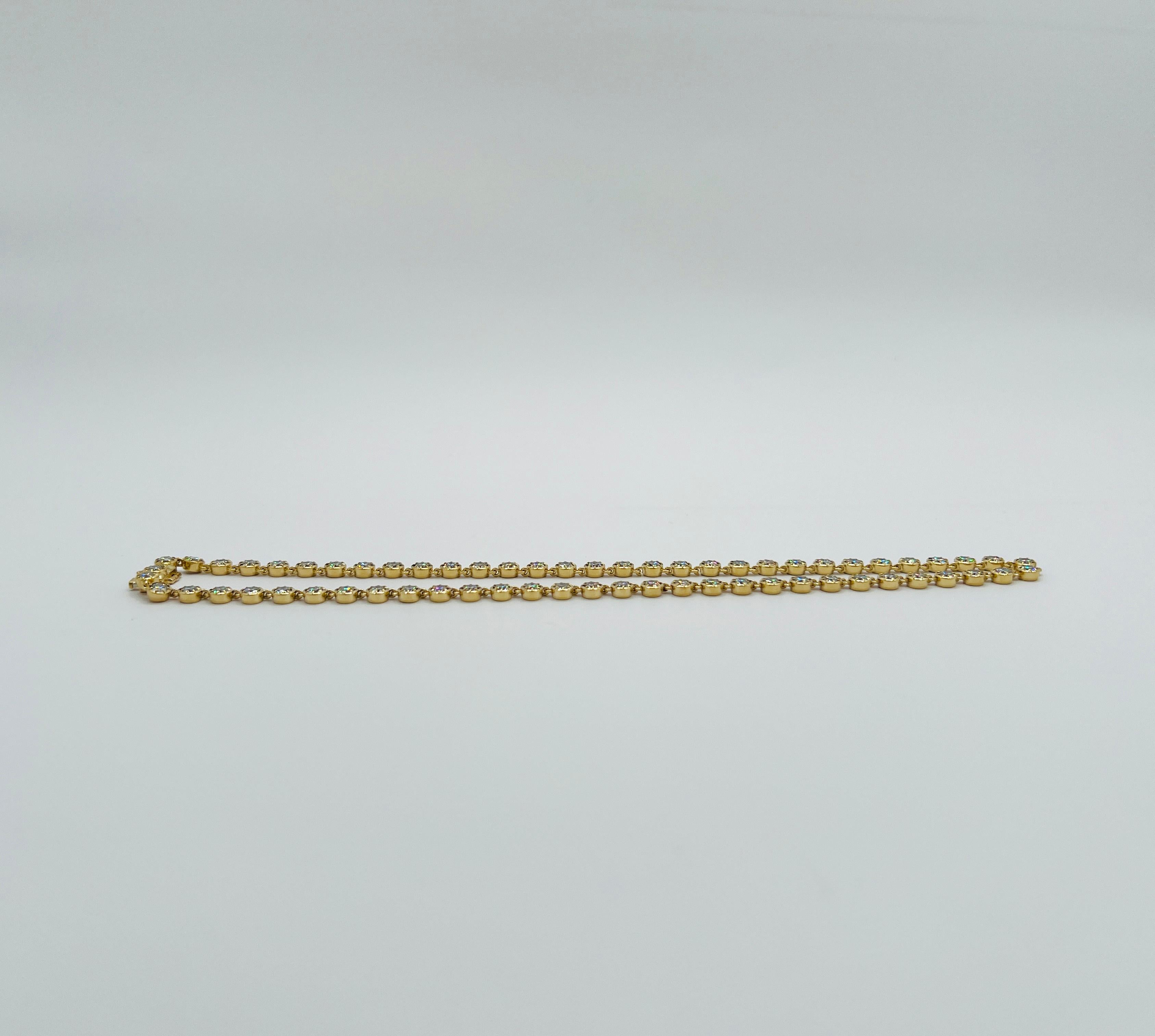 IGI 0,20 Karat Jeder runde weiße Diamant Halskette in 18K Gelbgold im Angebot 1