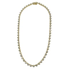 IGI Collar de Diamantes Blancos Redondos de 0,20 quilates cada uno en Oro Amarillo de 18 quilates