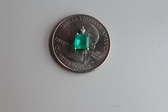 IGI 0.67Ct Colombian emerald pendant with natural diamond in 18K White Gold