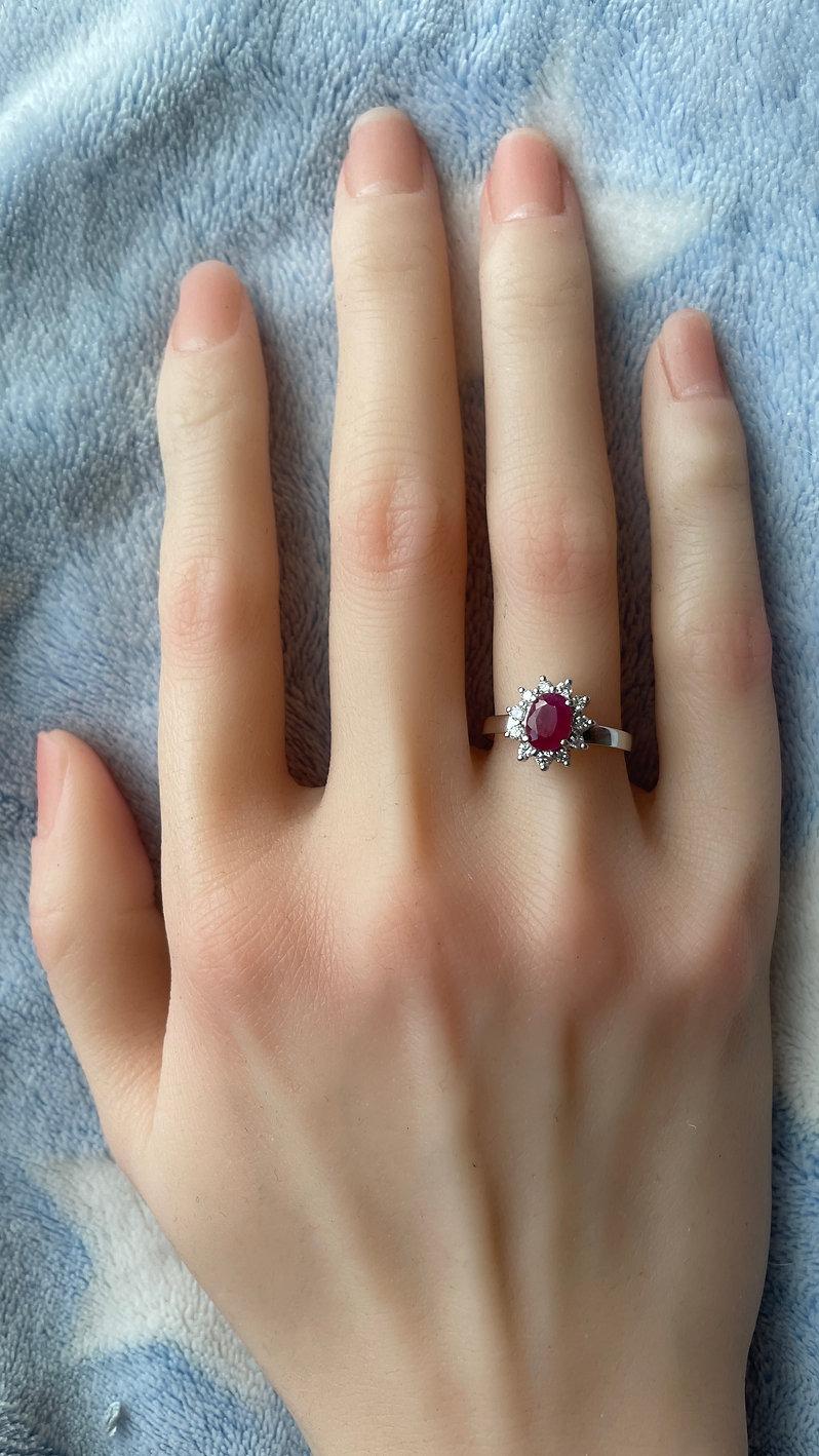 IGI 1.17Ct Unheated Mogok Ruby Halo Ring For Sale 5