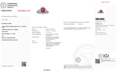 IGI 1.17Ct Mogok Ruby Unheated Halo Ring (Bague Halo au Rubis Mogok non chauffé)