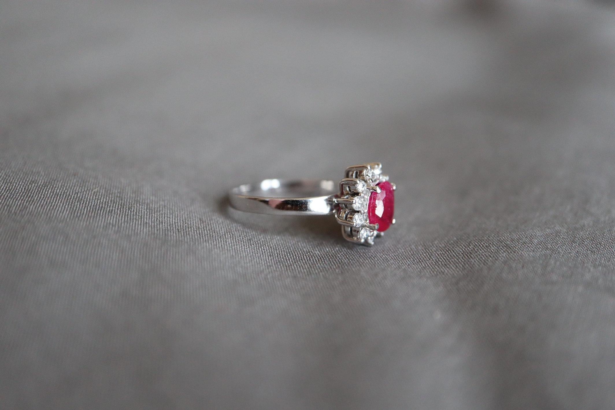 IGI 1.17Ct Unheated Mogok Ruby Halo Ring In New Condition For Sale In Singapore, SG