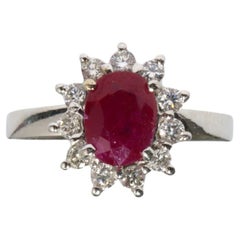 IGI 1.17Ct Unheated Mogok Ruby Halo Ring