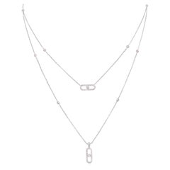IGI 14K 0.80 ct Natural Pink Diamonds  Art Deco Design Necklace