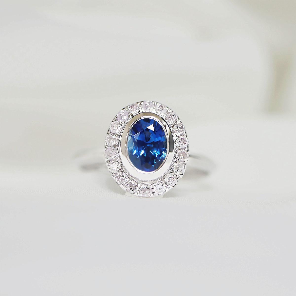 *IGI 14K 1.00 Ct Blue Sapphire&Pink Diamonds Antique Engagement Ring*

An IGI-certified natural intense blue sapphire weighing 1.00 ct is set on a 14K white gold pave design band with natural pink diamonds weighing 0.26 ct.  

The ring combines