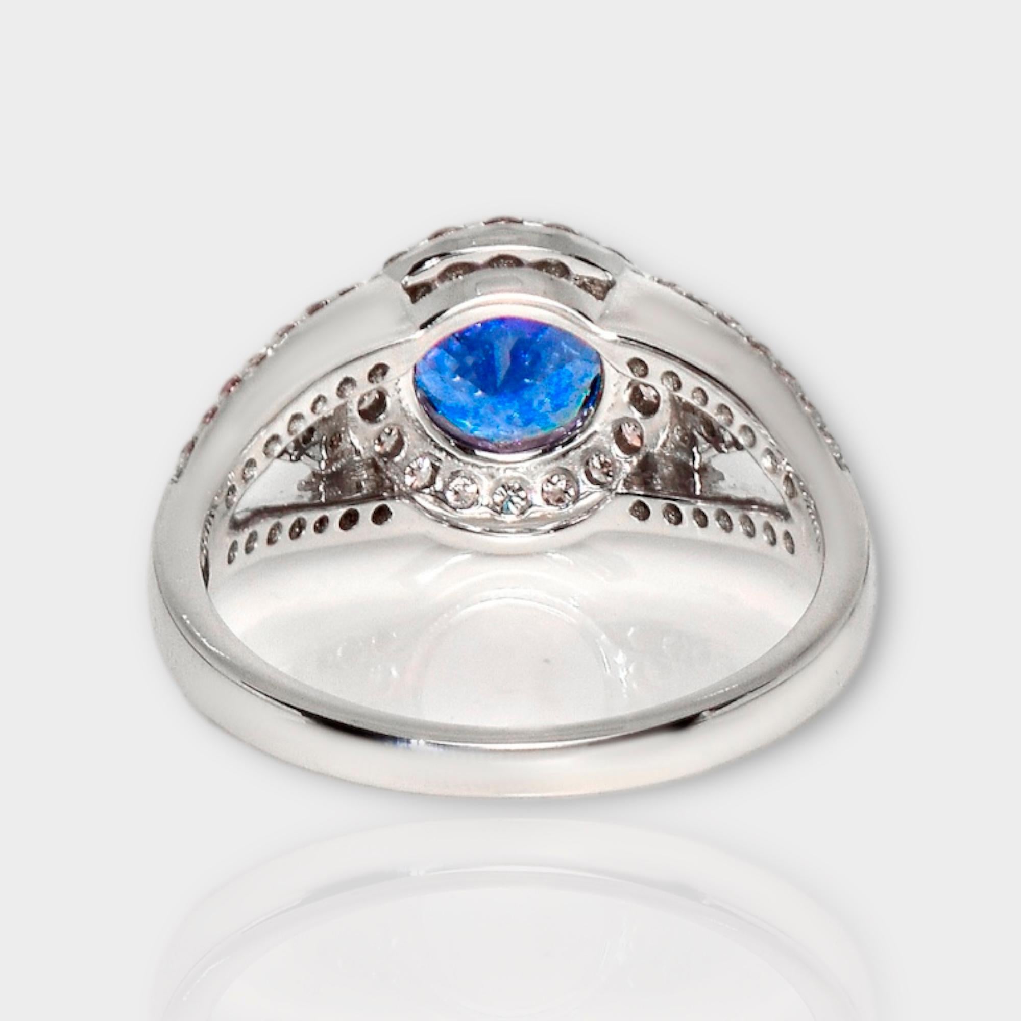 IGI 14K 1.19 ct Tanzanite&Pink Diamond Antique Art Deco Engagement Ring For Sale 1