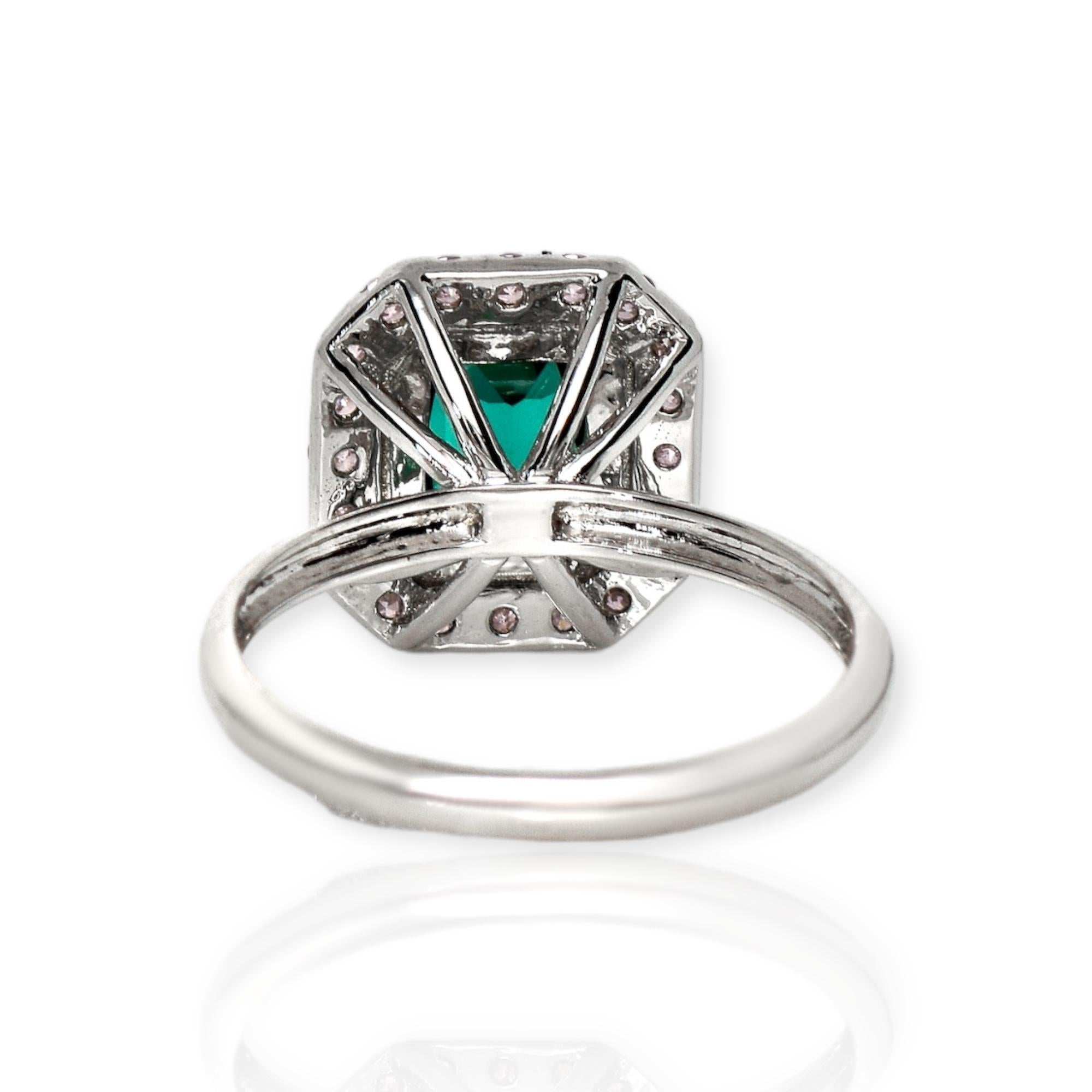 Antiker Verlobungsring, IGI 14K 1,34 natürlicher Turmalin&Rosa Diamanten im Angebot 1