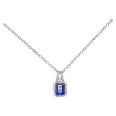 IGI 14K 1.57 ct Tanzanite&Pink Diamond Antique Pendant Necklace