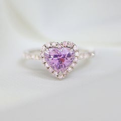 IGI 14K 1.73 Ct Purple Spinel&Pink Diamonds Antique Engagement Ring