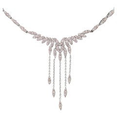 IGI 14K 1.80 ct Natural Pink Diamonds  Art Deco Design Necklace