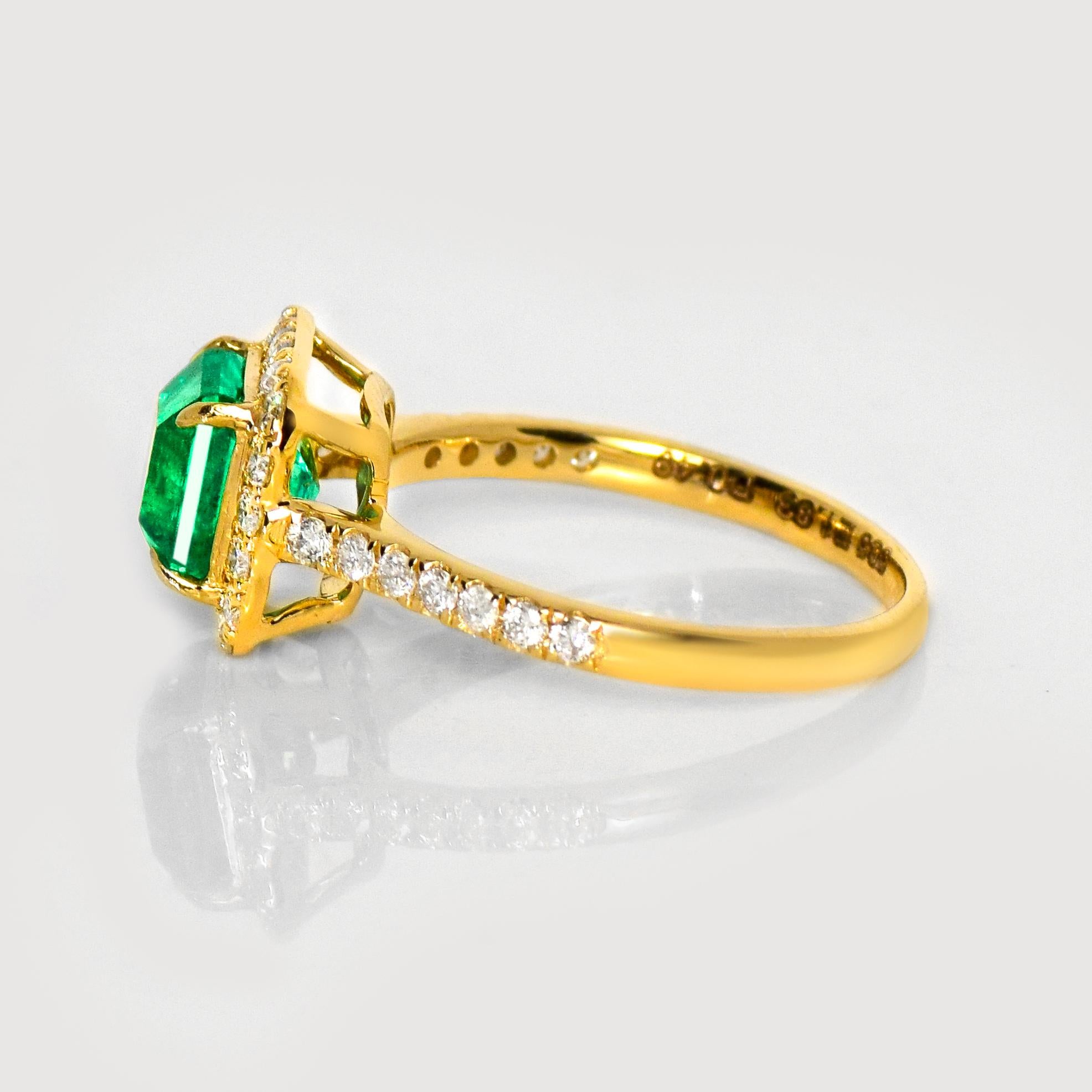 IGI 14K 1.83 Ct Natural Emerald&Diamonds Antique Engagement Ring In New Condition For Sale In Kaohsiung City, TW
