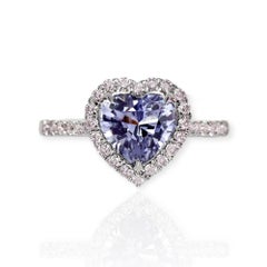 IGI 14K 1.88 Ct Purple Spinel&Pink Diamonds Antique Engagement Ring