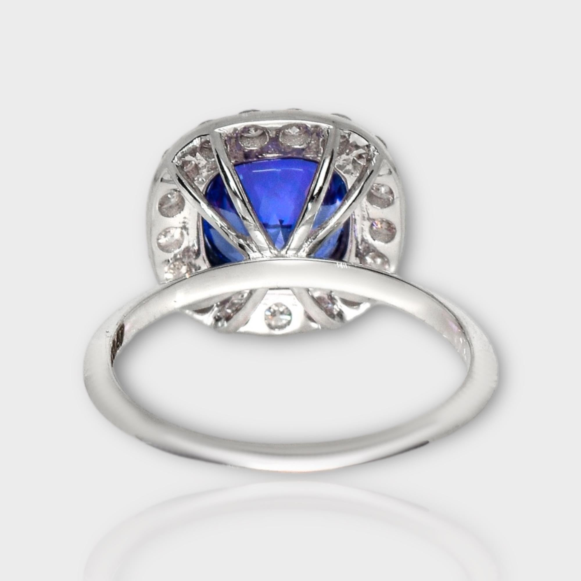 IGI 14K 2.07 ct Tanzanite&Pink Diamond Antique Art Deco Engagement Ring For Sale 1