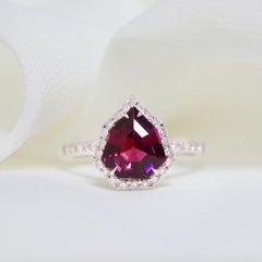 IGI 14K 2.10 Ct Purple Spinel&Pink Diamonds Antique Engagement Ring