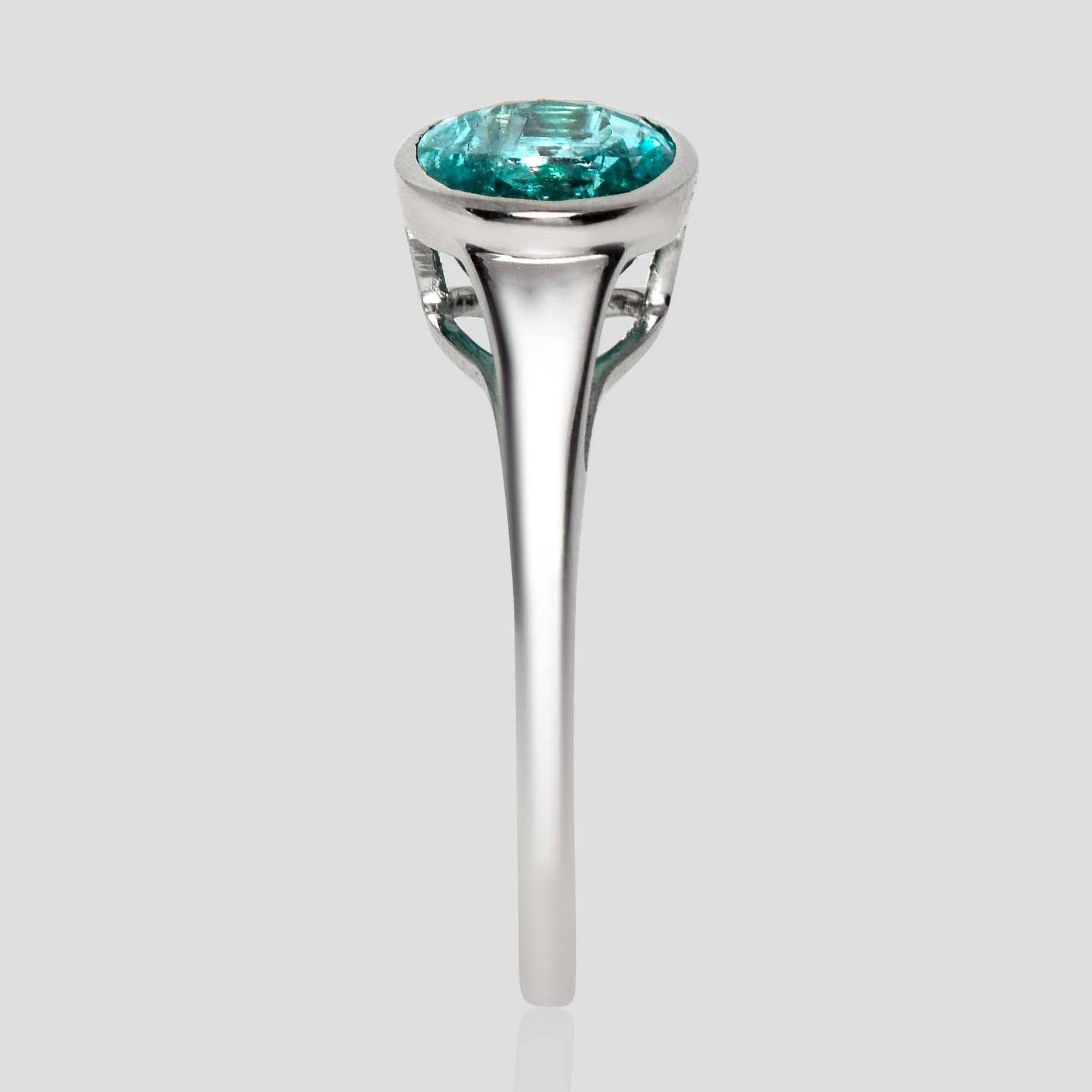 IGI 14K 2.13 Ct Natural Emerald Antique Engagement Ring In New Condition For Sale In Kaohsiung City, TW