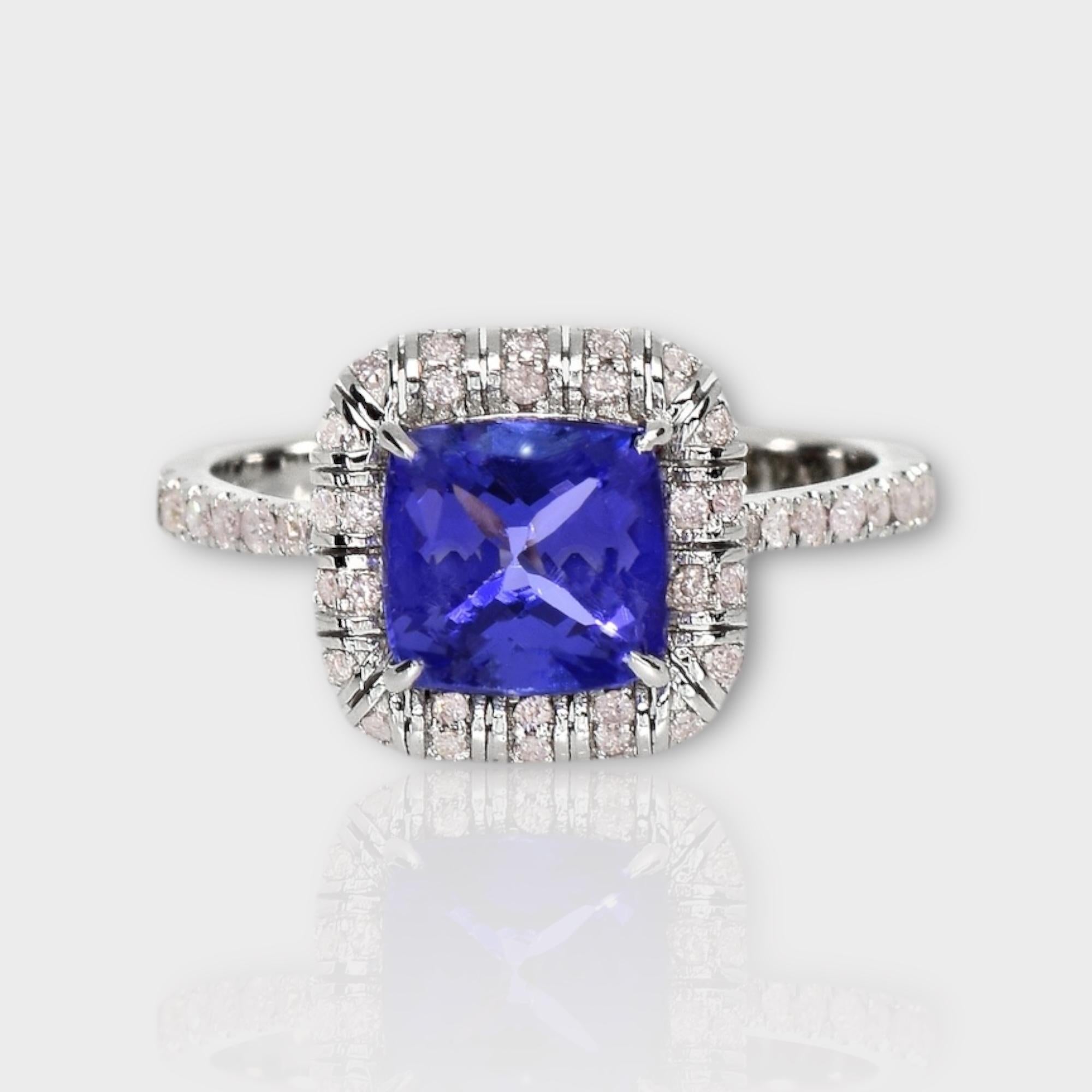 *IGI 14K 2.13 ct Tansanit&Rosa Diamant Antiker Art Deco Stil Verlobungsring*
Natürlicher bläulich-violetter Tansanit als Mittelstein mit einem Gewicht von 2,13 ct, umgeben von natürlichen rosafarbenen Diamanten mit einem Gewicht von 0,32 ct auf dem