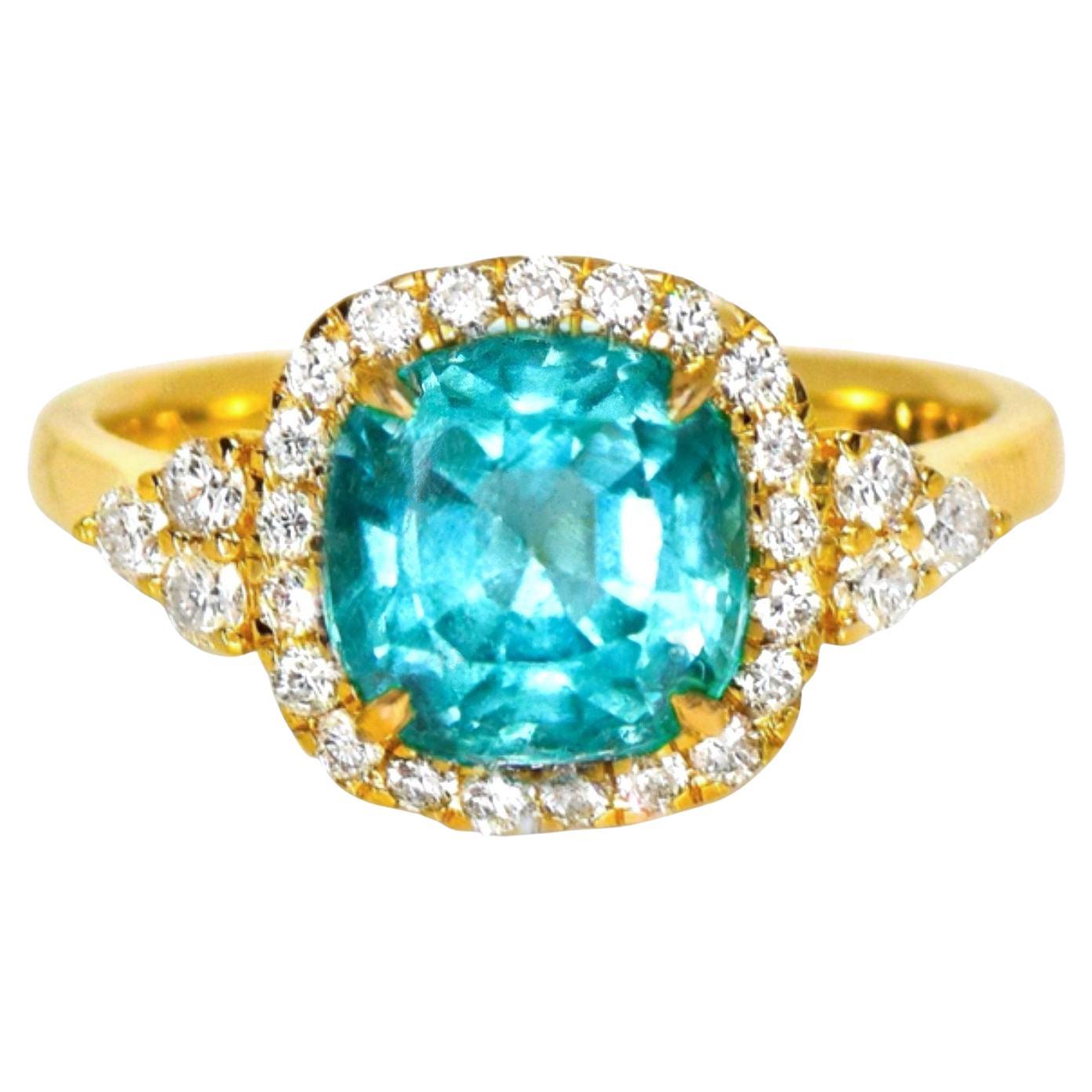 IGI 14k 2.43 Ct Natural Emerald&Diamonds Antique Engagement Ring