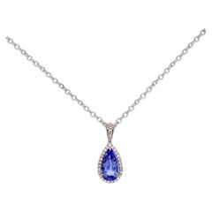 IGI 14K 2.86 ct Tanzanite&Pink Diamond Antique Pendant Necklace