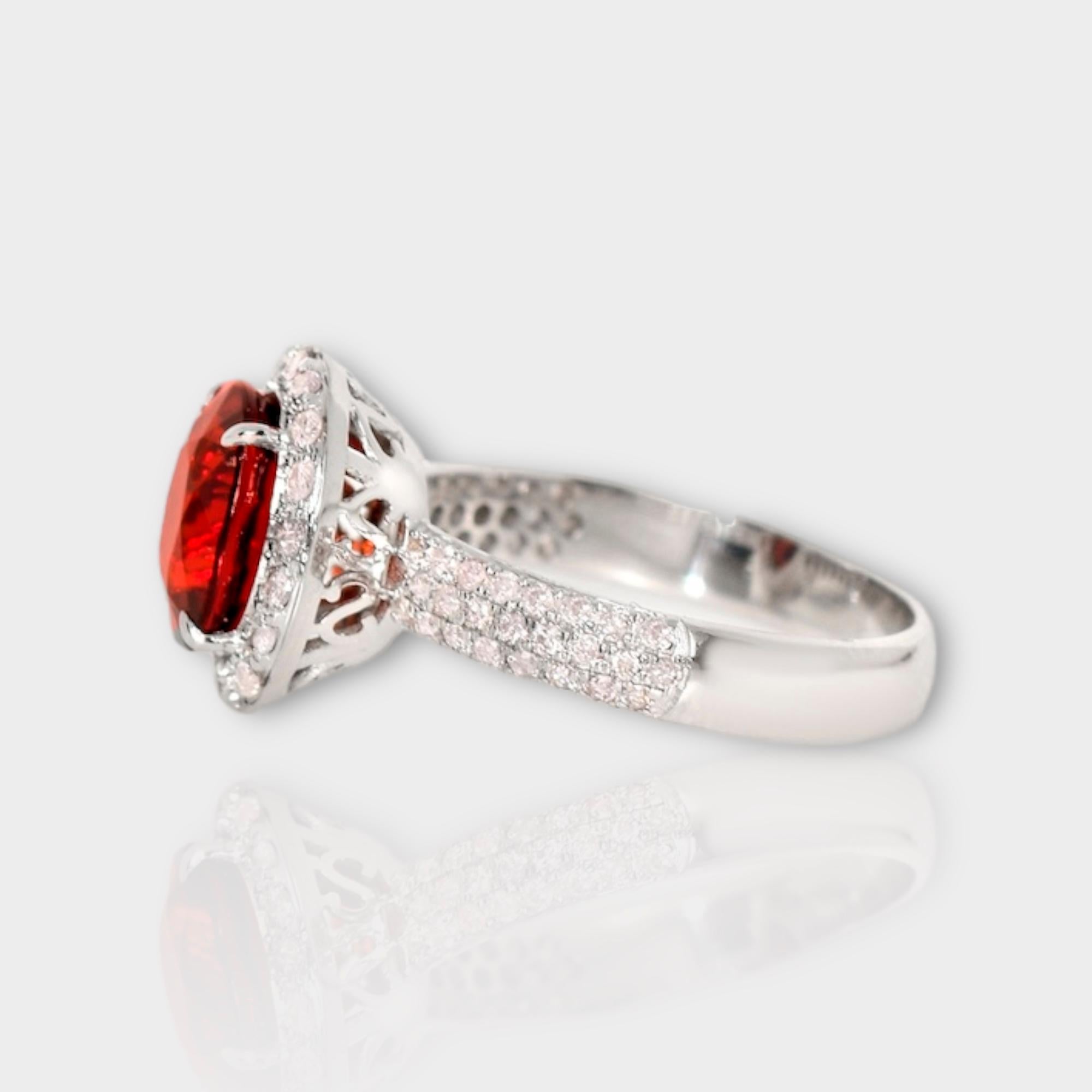 IGI 14K 3,00 Karat Roter Granat&Diamanten Antiker Verlobungsring im Art-déco-Stil im Zustand „Neu“ in Kaohsiung City, TW
