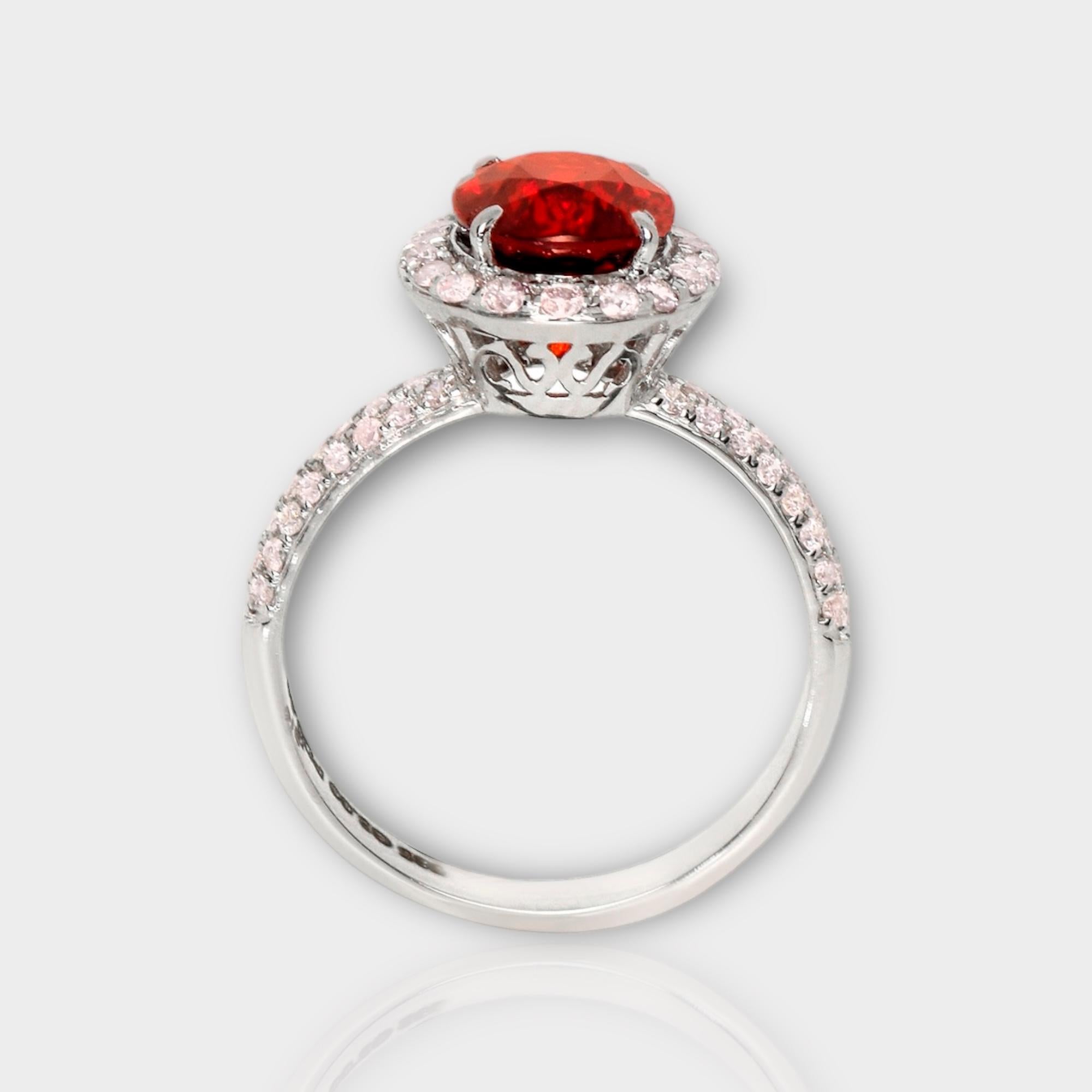 IGI 14K 3,00 Karat Roter Granat&Diamanten Antiker Verlobungsring im Art-déco-Stil Damen