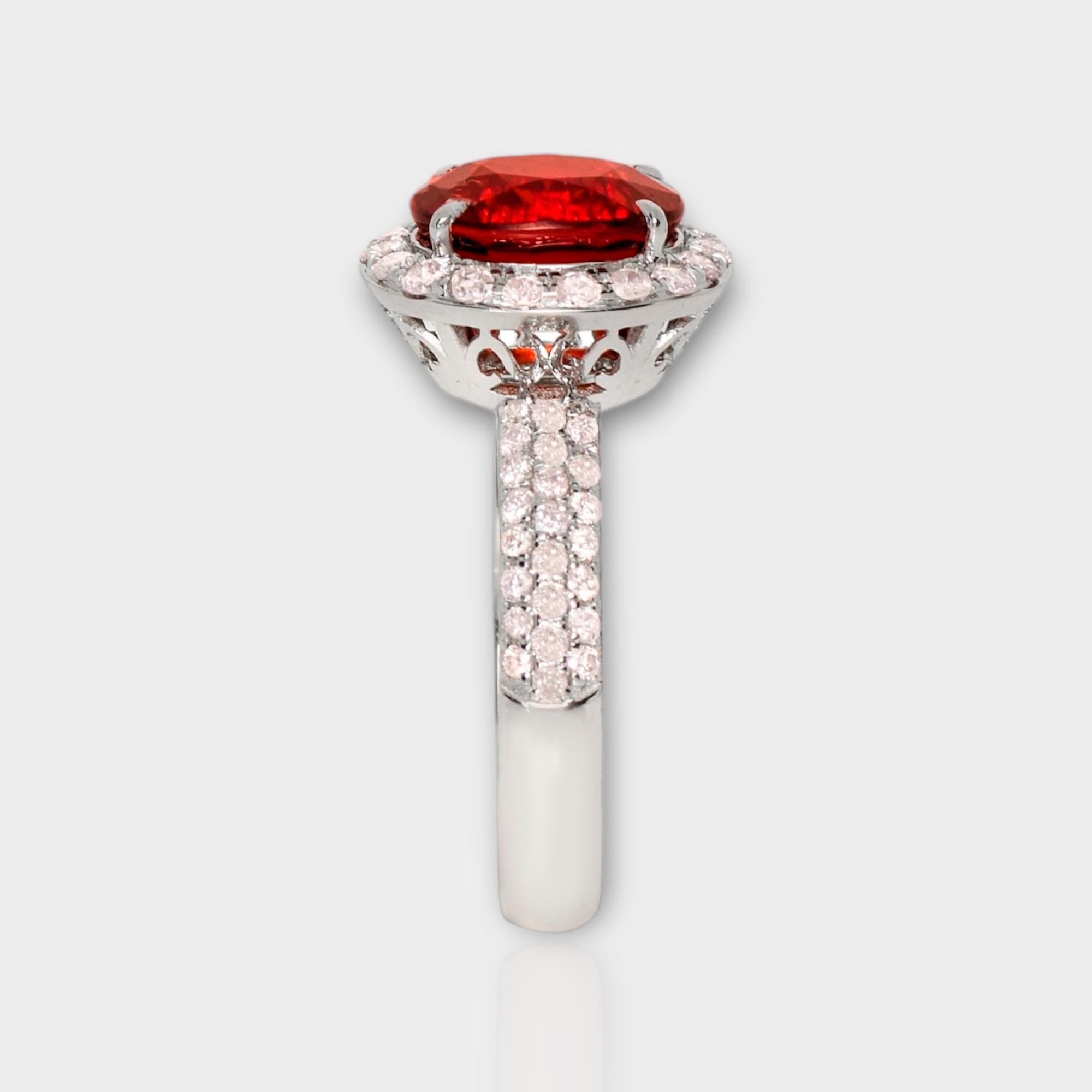 IGI 14K 3,00 Karat Roter Granat&Diamanten Antiker Verlobungsring im Art-déco-Stil 1
