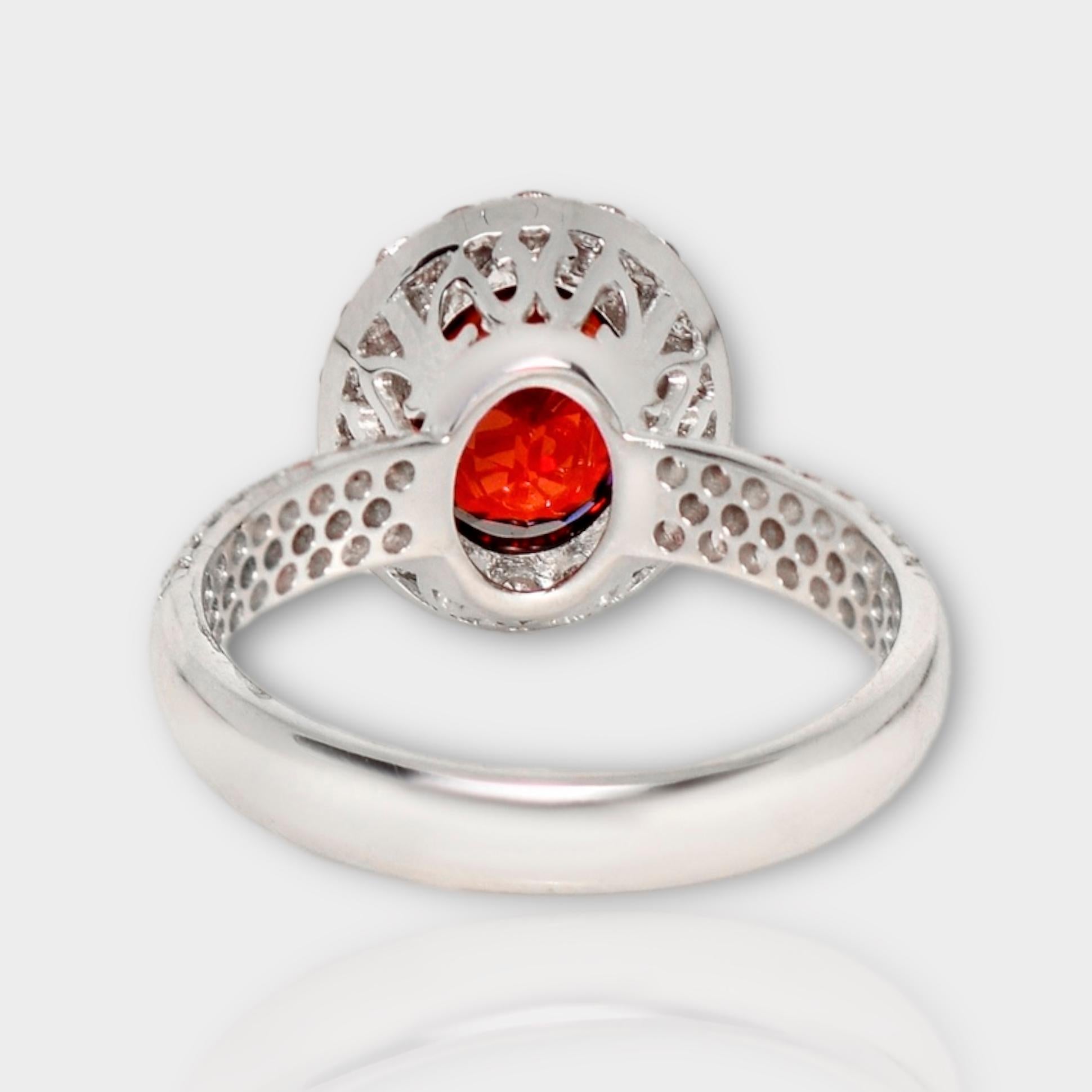 IGI 14K 3,00 Karat Roter Granat&Diamanten Antiker Verlobungsring im Art-déco-Stil 2