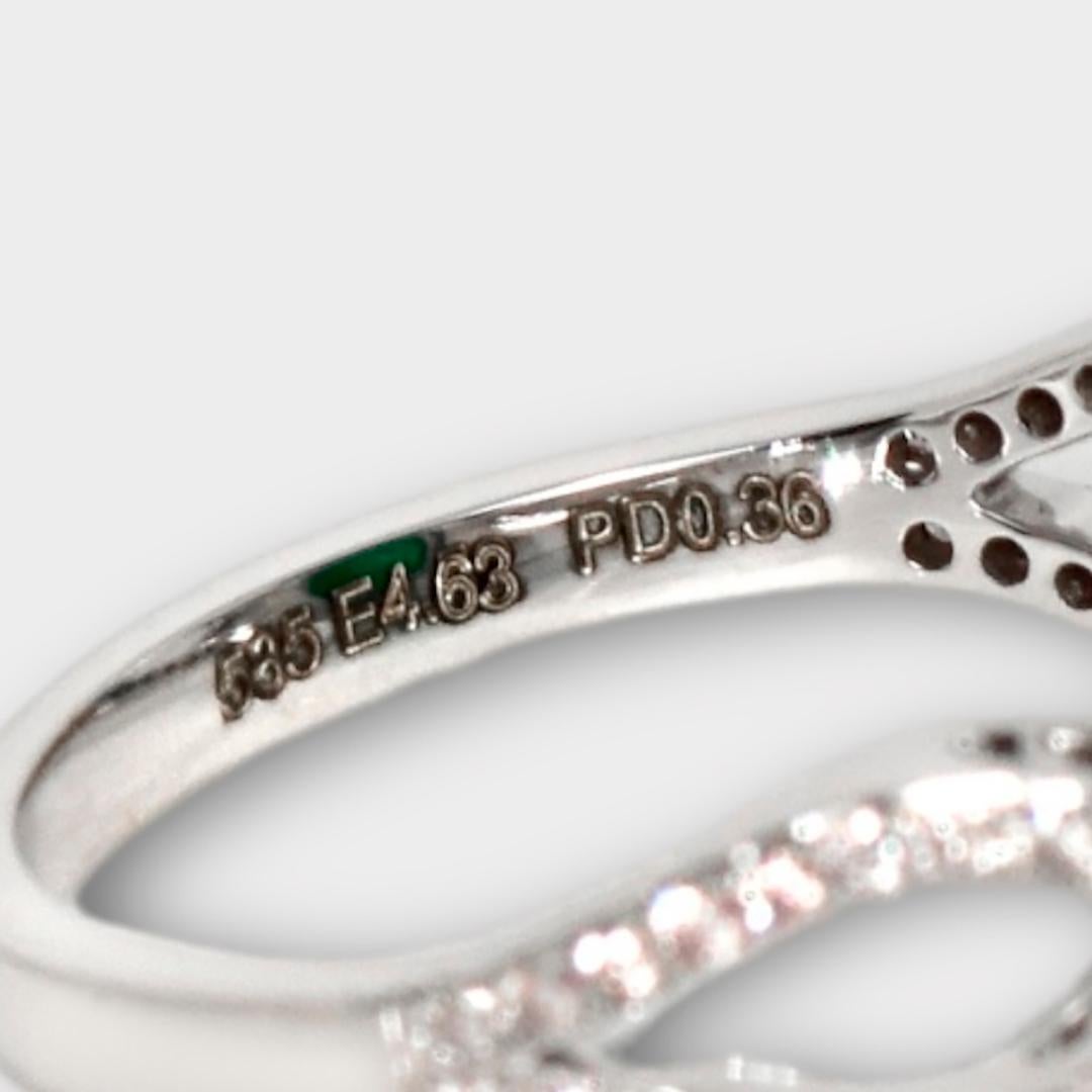 IGI 14K 4.63 Ct Emerald&Pink Diamonds Antique Art Deco Style Engagement Ring For Sale 3