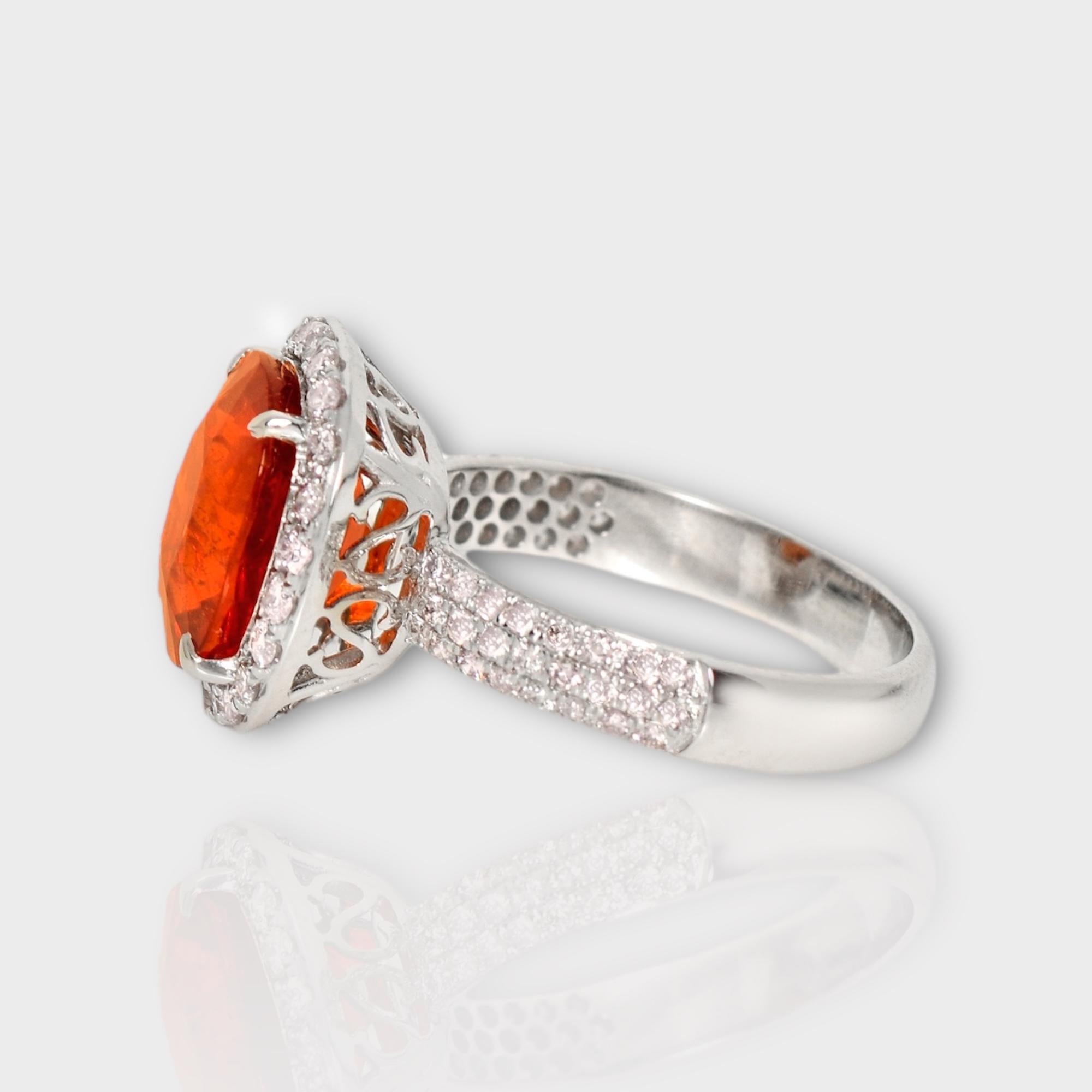 IGI 14K 5,30 Karat Fanta Granat&Diamanten Antiker Verlobungsring im Art-déco-Stil im Zustand „Neu“ in Kaohsiung City, TW