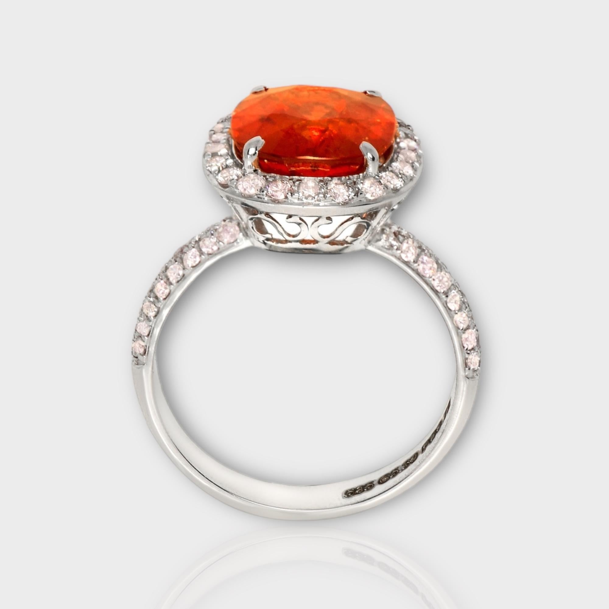 IGI 14K 5,30 Karat Fanta Granat&Diamanten Antiker Verlobungsring im Art-déco-Stil Damen