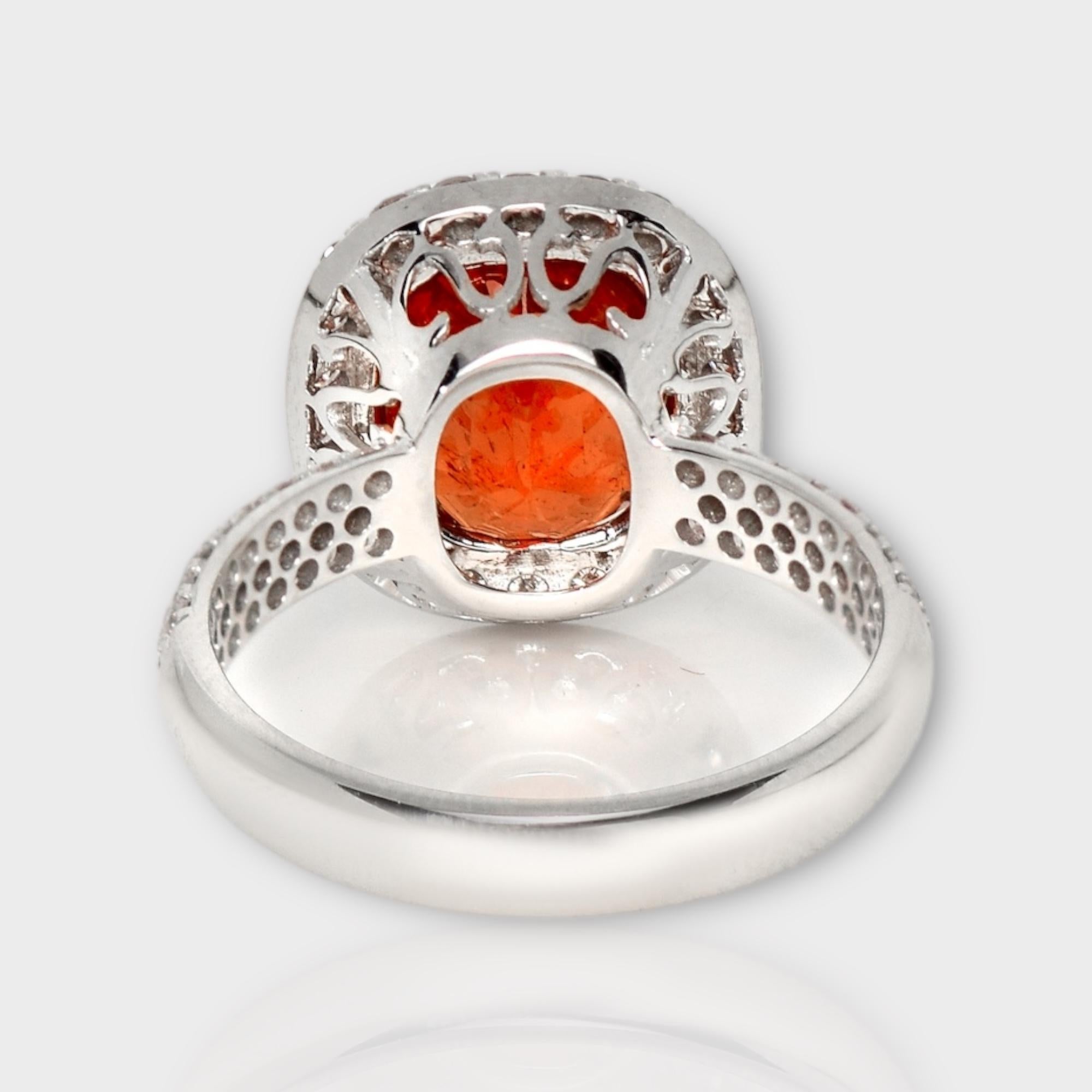 IGI 14K 5,30 Karat Fanta Granat&Diamanten Antiker Verlobungsring im Art-déco-Stil 2