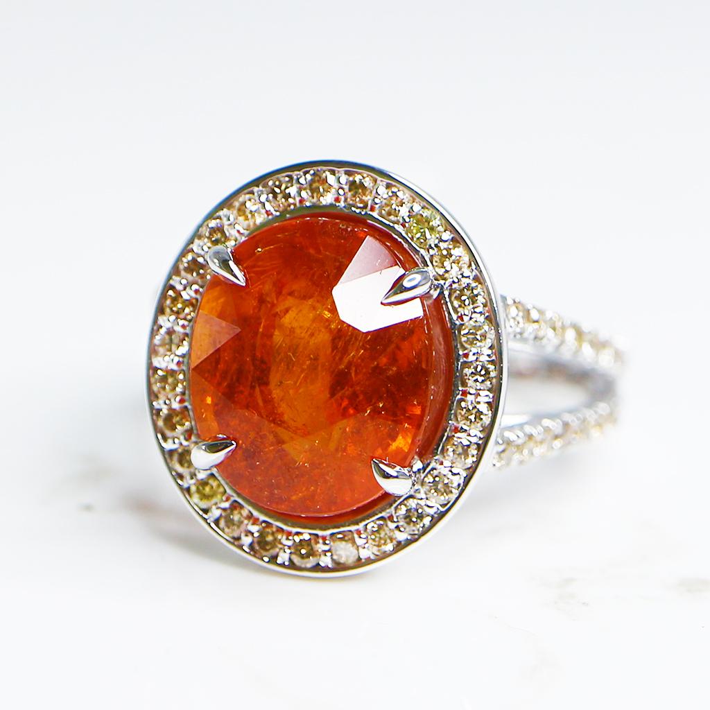 Oval Cut IGI 14k 5.51ct Intense Garnet & Diamond Antique Art Deco Style Engagement Ring