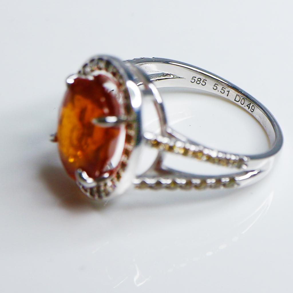 IGI 14k 5.51ct Intense Garnet & Diamond Antique Art Deco Style Engagement Ring 2