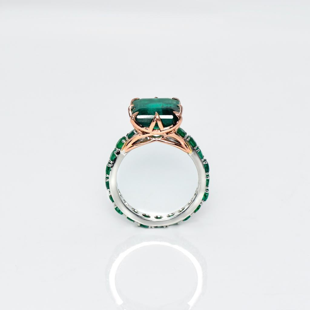 Contemporary *Sales* IGI 14K 5.69 Ctw Zambia Emerald Antique Art Deco Style Engagement Ring