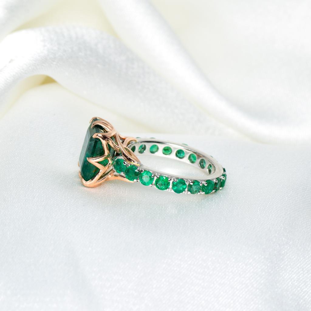 Women's *Sales* IGI 14K 5.69 Ctw Zambia Emerald Antique Art Deco Style Engagement Ring
