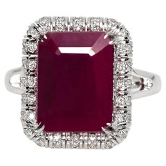 *NRP* IGI 14K 6.38 Ct Natural Unheated Ruby Antique Art Deco Engagement Ring