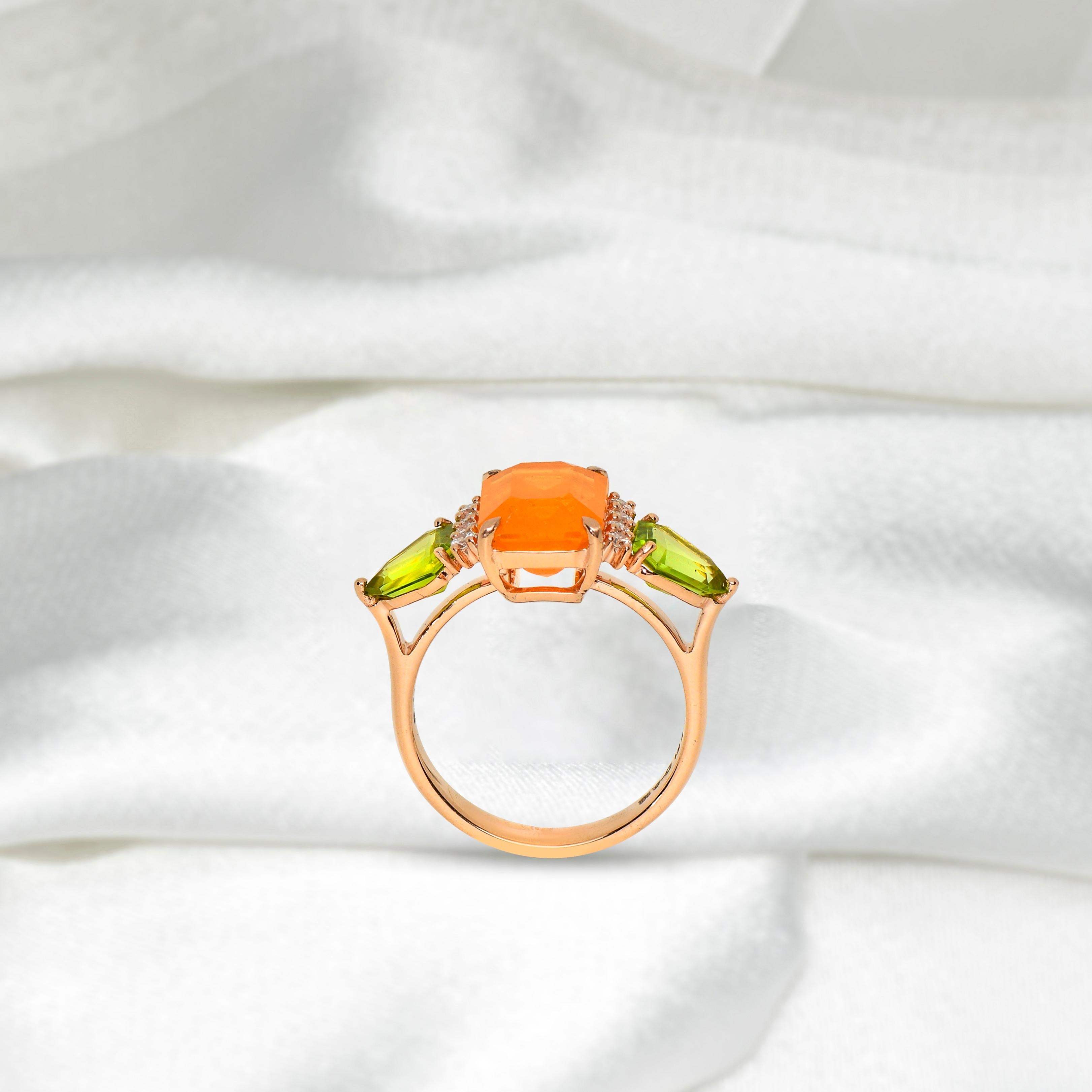 IGI 7.56 Carat Orange Garnet&Diamonds Antique Art Deco Engagement Ring In New Condition In Kaohsiung City, TW