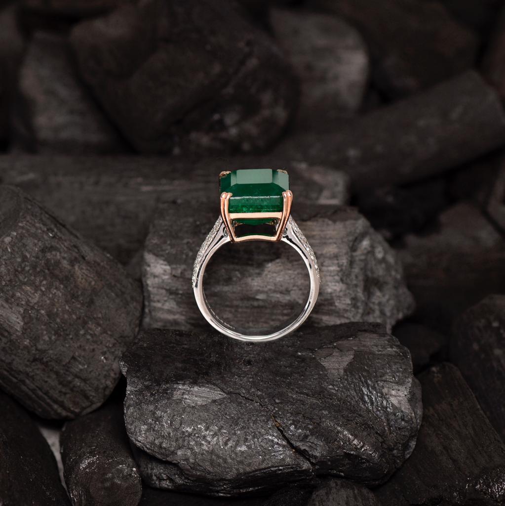 Emerald Cut *Sales* IGI 14K 7.99 Ct Emerald Diamond Antique Art Deco Style Engagement Ring