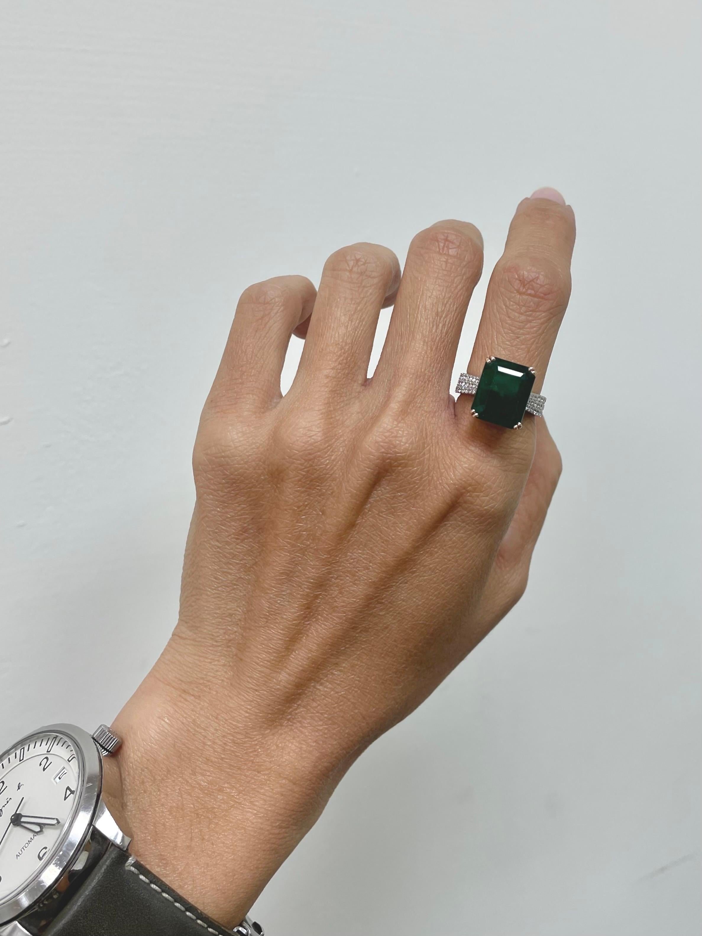 *Sales* IGI 14K 7.99 Ct Emerald Diamond Antique Art Deco Style Engagement Ring 7