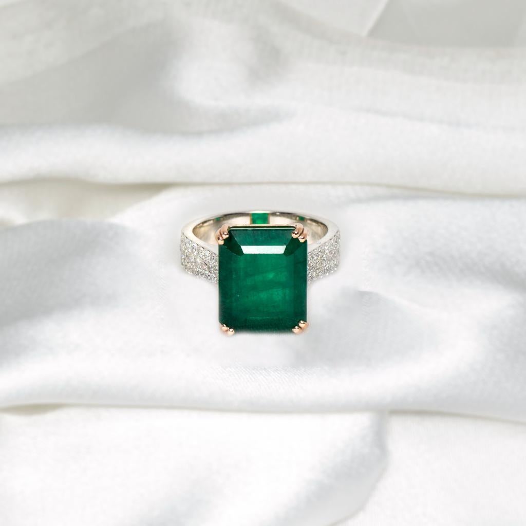 Women's *Sales* IGI 14K 7.99 Ct Emerald Diamond Antique Art Deco Style Engagement Ring
