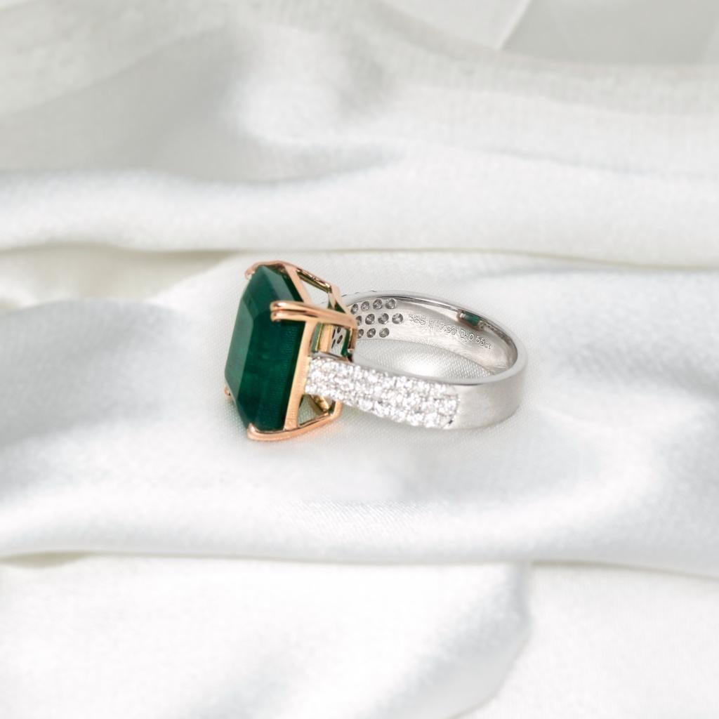 *Sales* IGI 14K 7.99 Ct Emerald Diamond Antique Art Deco Style Engagement Ring 4